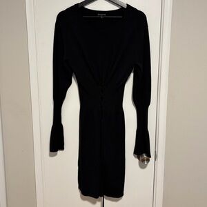 Express Black Knit Dress Long Sleeve